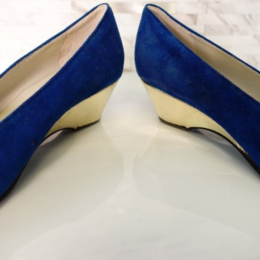 90s Christian Dior Shoes Leather 4 Sandals Slip On Wedge Pump Suede Soulier VTG - Picture 8 of 13